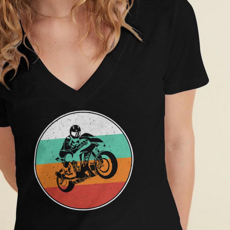 Motorcycle Racing Motorcycle Biker 484 Shirt Women's Jersey Short Sleeve Deep V-Neck Tshirt