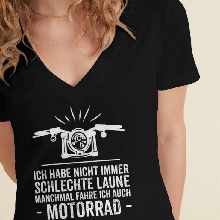 Motorcycle Saying Funny Motorbiker 476 Shirt Women's Jersey Short Sleeve Deep V-Neck Tshirt