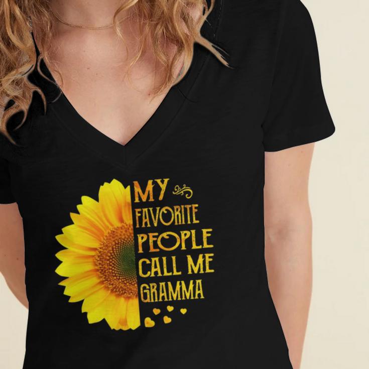 My Favorite People Call Me Gramma 728 Shirt Women's Jersey Short Sleeve Deep V-Neck Tshirt