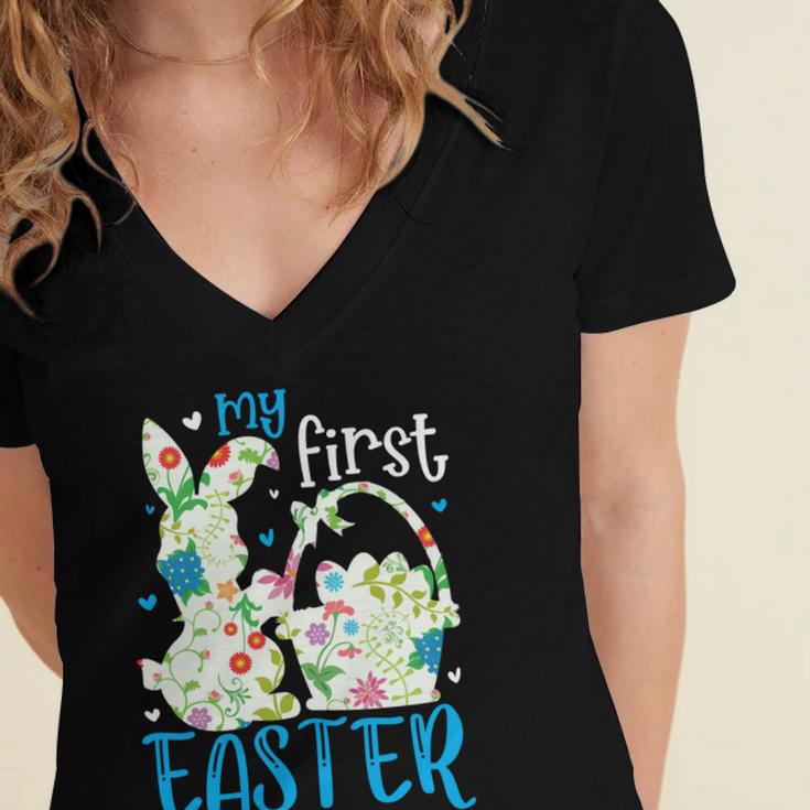 My First Easter 707 Trending Shirt Women's Jersey Short Sleeve Deep V-Neck Tshirt