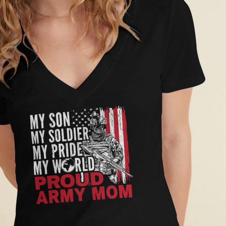 My Son My Soldier My Pride My World 694 Shirt Women's Jersey Short Sleeve Deep V-Neck Tshirt