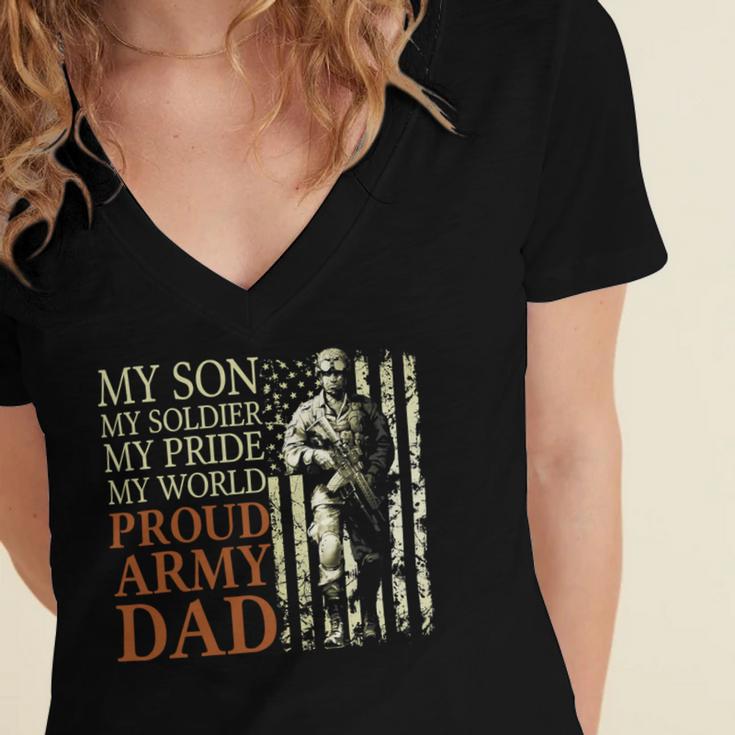 My Son My Soldier My Pride My World 696 Shirt Women's Jersey Short Sleeve Deep V-Neck Tshirt