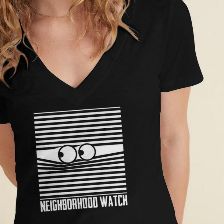 National Neighborhood Watch Homeowner Neighbor Community Women's Jersey Short Sleeve Deep V-Neck Tshirt