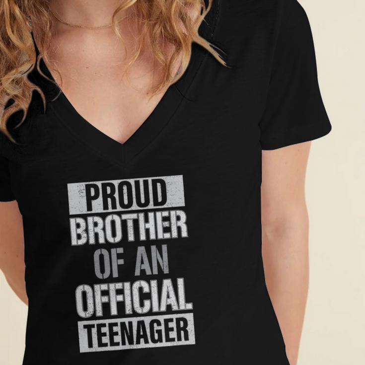 Official Teenager Brother 13Th Birthday Brother Party Gifts Women's Jersey Short Sleeve Deep V-Neck Tshirt