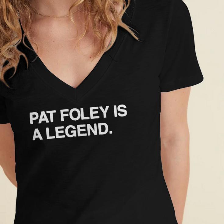 Pat Foley Is A Legend Women's Jersey Short Sleeve Deep V-Neck Tshirt