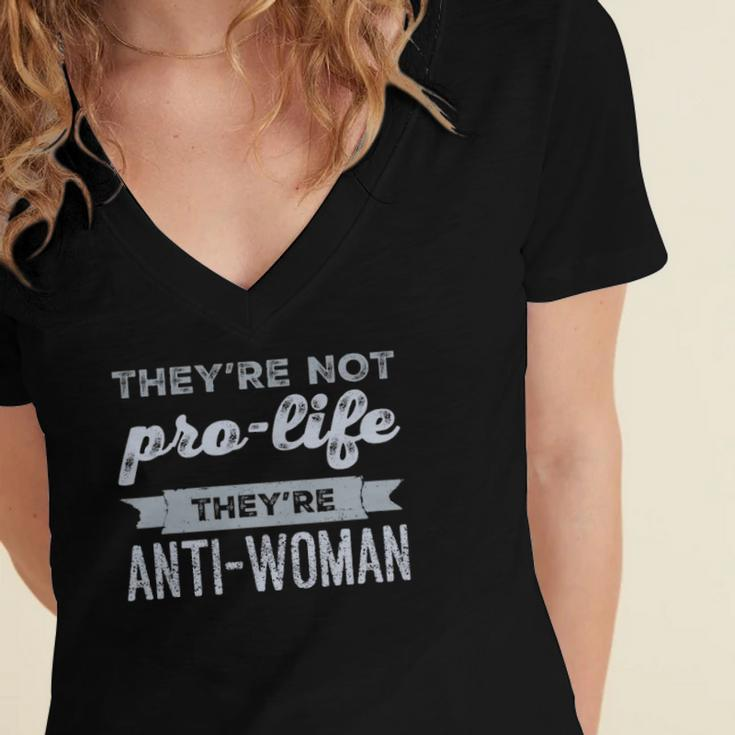 Pro Choice Reproductive Rights - Womens March - Feminist Women's Jersey Short Sleeve Deep V-Neck Tshirt