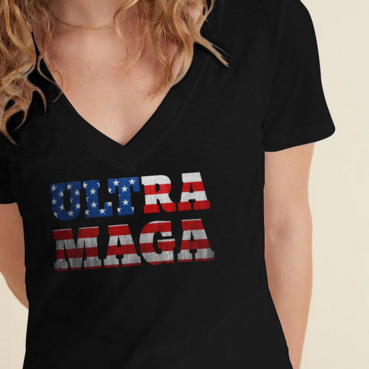 Proud Ultra Maga V4 Women's Jersey Short Sleeve Deep V-Neck Tshirt