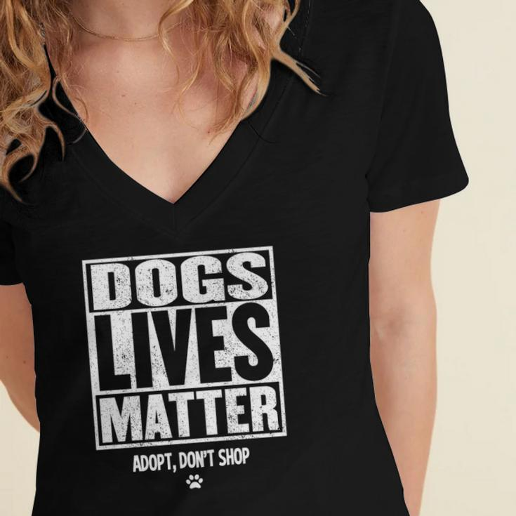Rescue Dog Dogs Paw Veterinarian Vet Tech Gift Women's Jersey Short Sleeve Deep V-Neck Tshirt