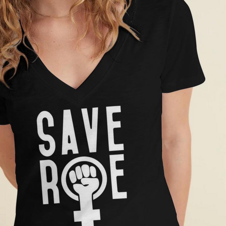 Save Roe Pro Choice 1973 Gift Feminism Tee Reproductive Rights Gift For Activist My Body My Choice Women's Jersey Short Sleeve Deep V-Neck Tshirt