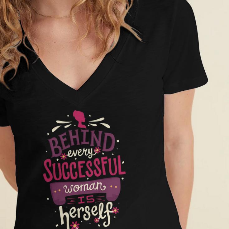 Successful Woman 401 Trending Shirt Women's Jersey Short Sleeve Deep V-Neck Tshirt