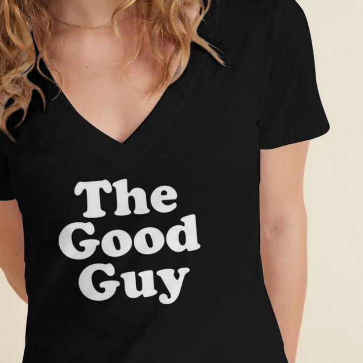 The Good Guy Nice Guy Women's Jersey Short Sleeve Deep V-Neck Tshirt