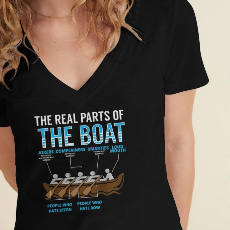 The Real Parts Of The Boat Rowing Gift Women's Jersey Short Sleeve Deep V-Neck Tshirt