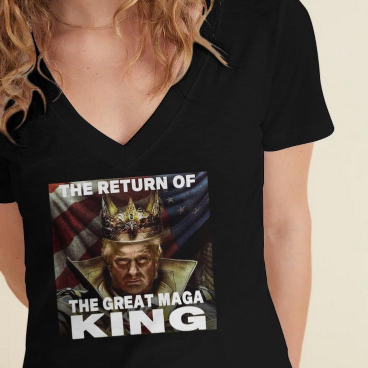 The Return Of The Great Maga King 3 Shirt Women's Jersey Short Sleeve Deep V-Neck Tshirt