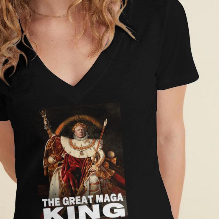 The Return Of The Great Maga King 4 Shirt Women's Jersey Short Sleeve Deep V-Neck Tshirt