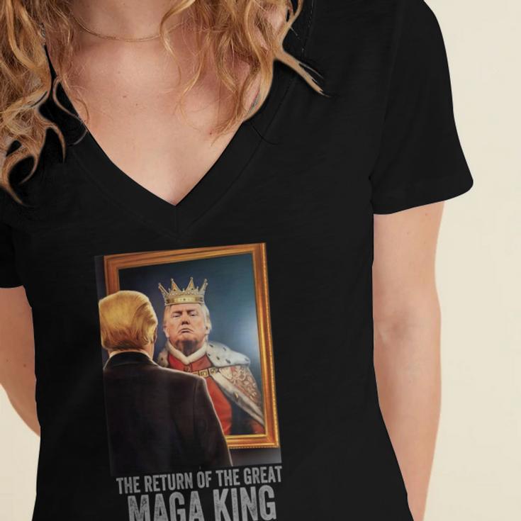 The Return Of The Great Maga King Anti Women's Jersey Short Sleeve Deep V-Neck Tshirt