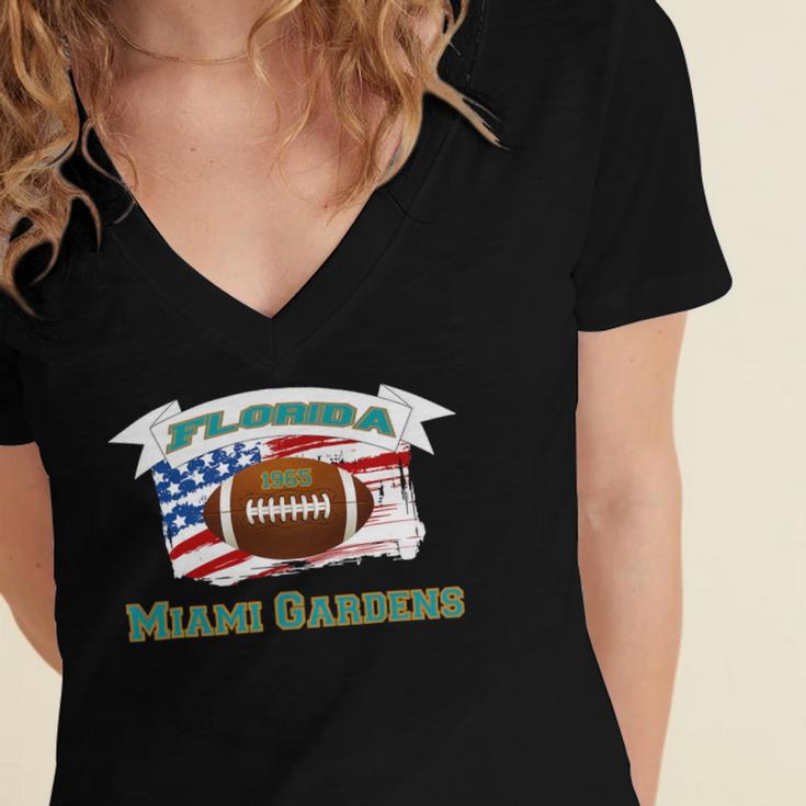 This 1965 Miami Gardens Florida 557 Shirt Women's Jersey Short Sleeve Deep V-Neck Tshirt