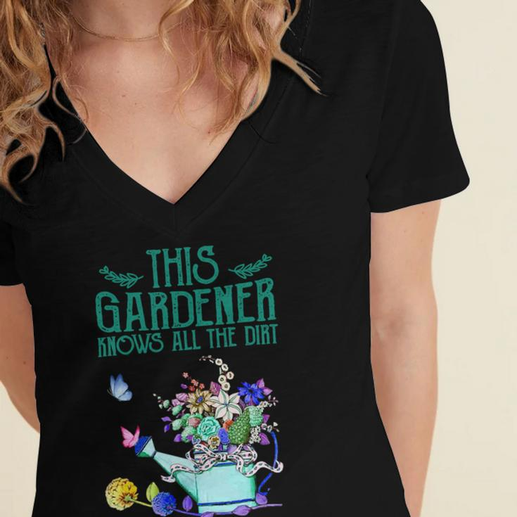 This Gardener Knows All The Dirt 555 Shirt Women's Jersey Short Sleeve Deep V-Neck Tshirt