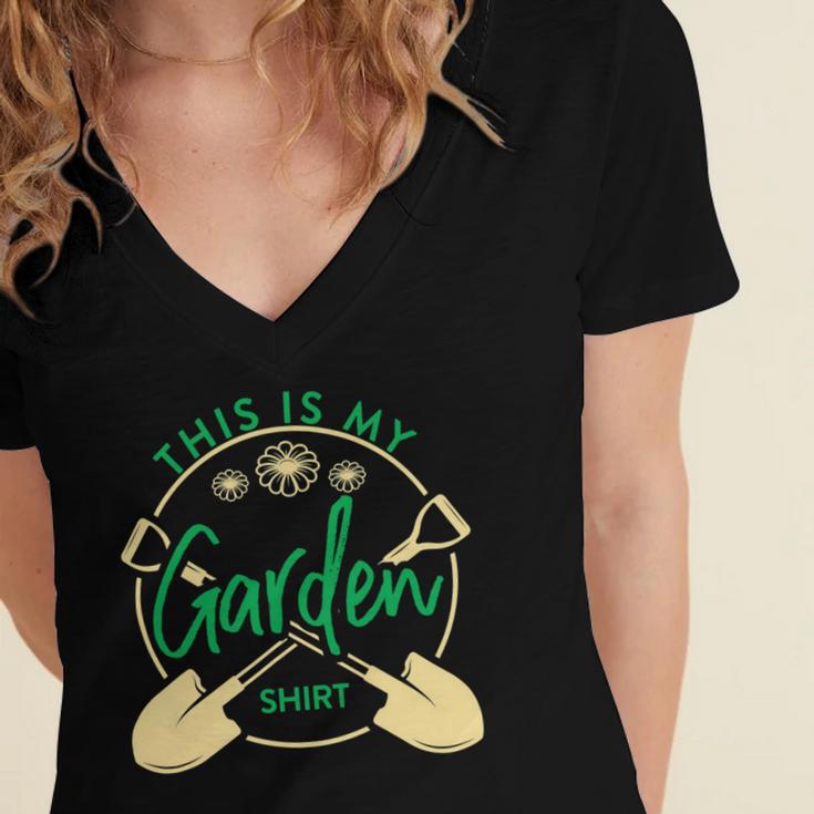 This Is My Garden Gardener Hoblandscape 551 Shirt Women's Jersey Short Sleeve Deep V-Neck Tshirt