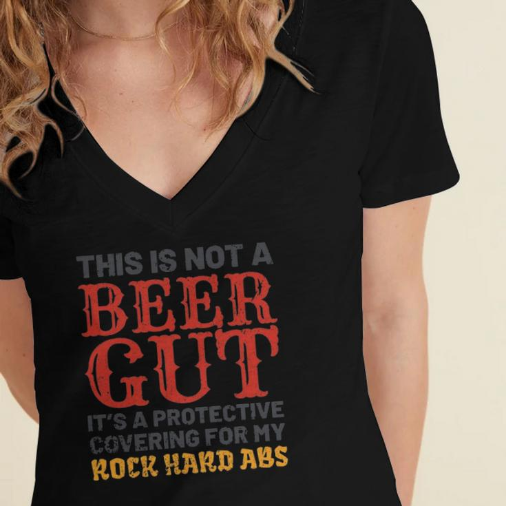 This Is Not A Beer Gut Its For My Rock Hard Abs Beer Women's Jersey Short Sleeve Deep V-Neck Tshirt
