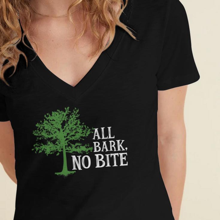 Trees Are All Bark No Bite 64 Trending Shirt Women's Jersey Short Sleeve Deep V-Neck Tshirt