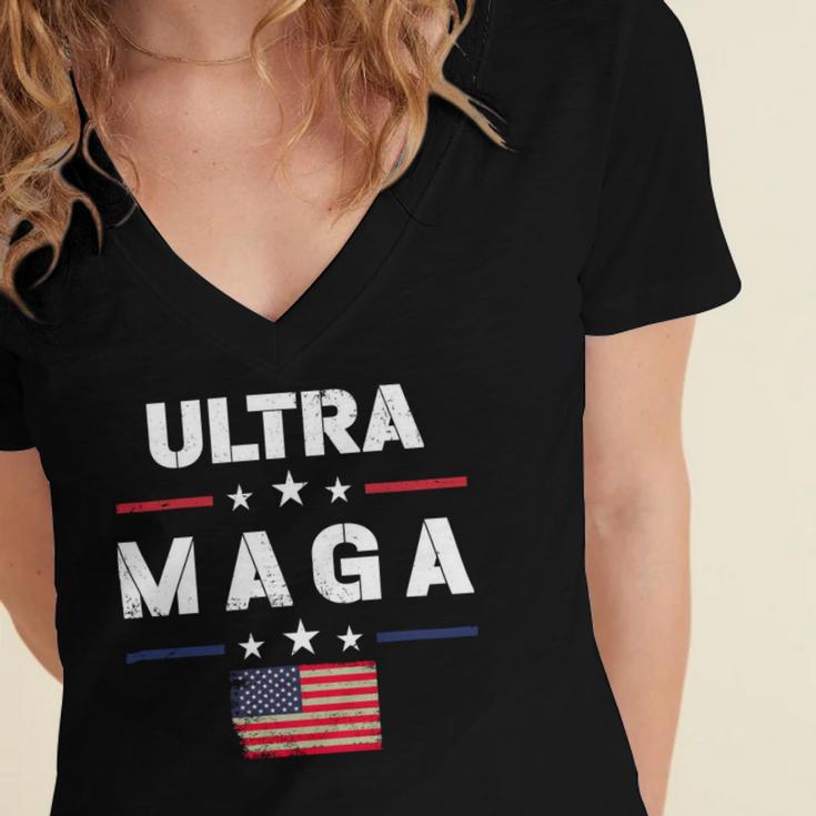 Ultra Maga And Proud Of It Ultra Maga V2 Women's Jersey Short Sleeve Deep V-Neck Tshirt