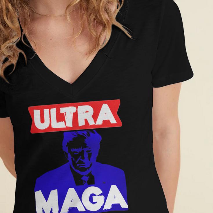 Ultra Maga Gift V3 Women's Jersey Short Sleeve Deep V-Neck Tshirt