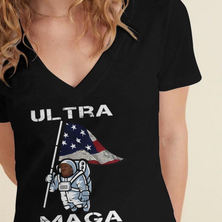 Ultra Maga Trending Gift Women's Jersey Short Sleeve Deep V-Neck Tshirt