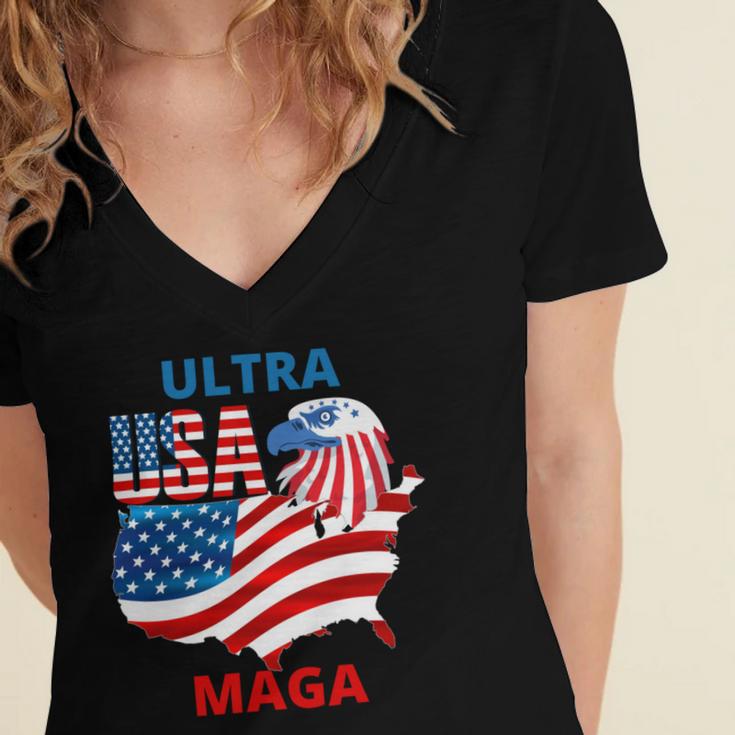 Ultra Maga Ultra Maga Funny Women's Jersey Short Sleeve Deep V-Neck Tshirt