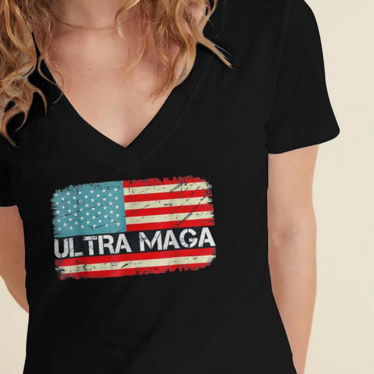 Ultra Maga V15 Women's Jersey Short Sleeve Deep V-Neck Tshirt