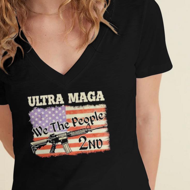 Ultra Maga We The People Women's Jersey Short Sleeve Deep V-Neck Tshirt