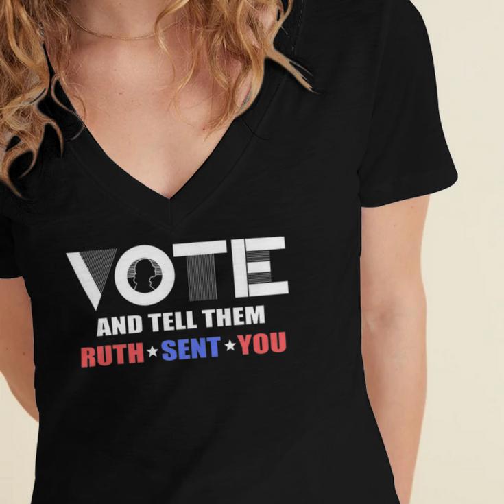 Vote Tell Them Ruth Sent You 32 Shirt Women's Jersey Short Sleeve Deep V-Neck Tshirt