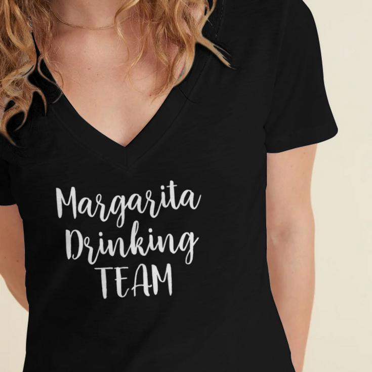 Womens Margarita Drinking Team Cinco De Mayo Funny Gift Women's Jersey Short Sleeve Deep V-Neck Tshirt
