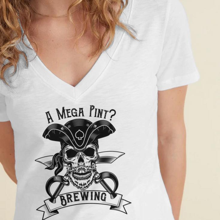 A Mega Pint Brewing Pirate Of The Mega Pint Women's Jersey Short Sleeve Deep V-Neck Tshirt