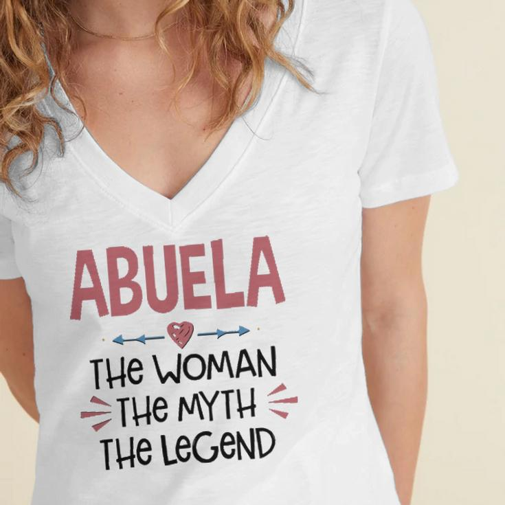 Abuela Grandma Gift Abuela The Woman The Myth The Legend Women's Jersey Short Sleeve Deep V-Neck Tshirt