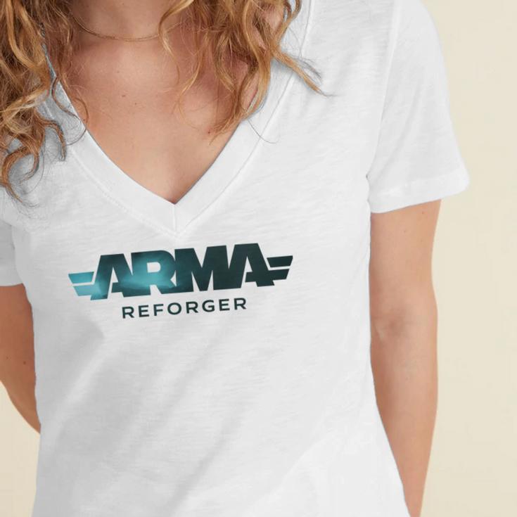 Arma Reforger Women's Jersey Short Sleeve Deep V-Neck Tshirt