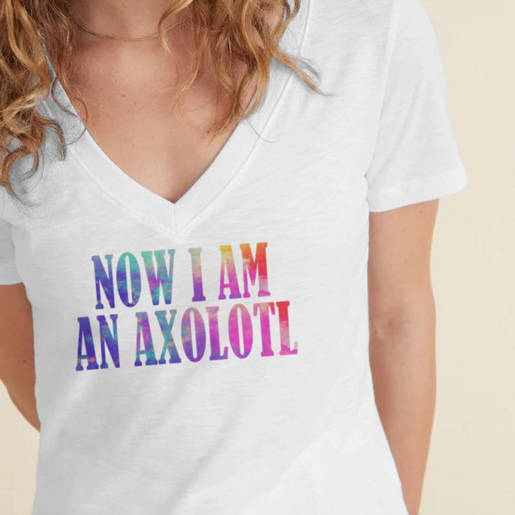 Axolotl Squishmallow Women's Jersey Short Sleeve Deep V-Neck Tshirt