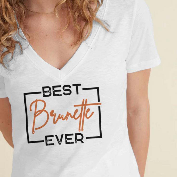 Best Brunette Ever Brunette Brownie Women's Jersey Short Sleeve Deep V-Neck Tshirt