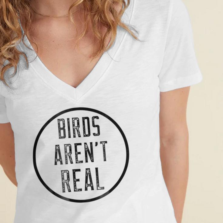 Birds ArenReal Funny Birds Jokes Women's Jersey Short Sleeve Deep V-Neck Tshirt