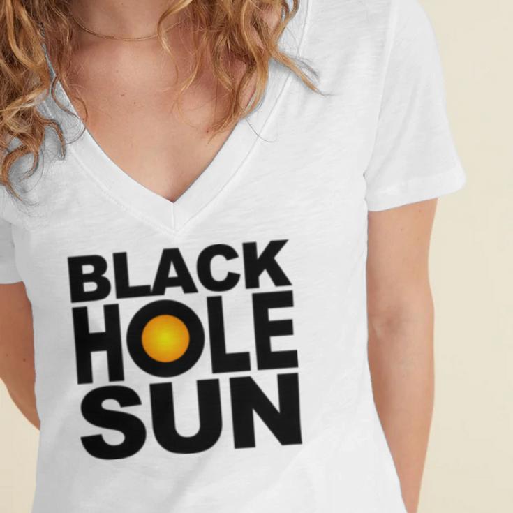 Black Hole Sun Women's Jersey Short Sleeve Deep V-Neck Tshirt