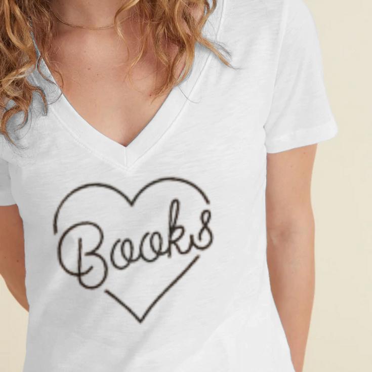 Book Lover Women's Jersey Short Sleeve Deep V-Neck Tshirt