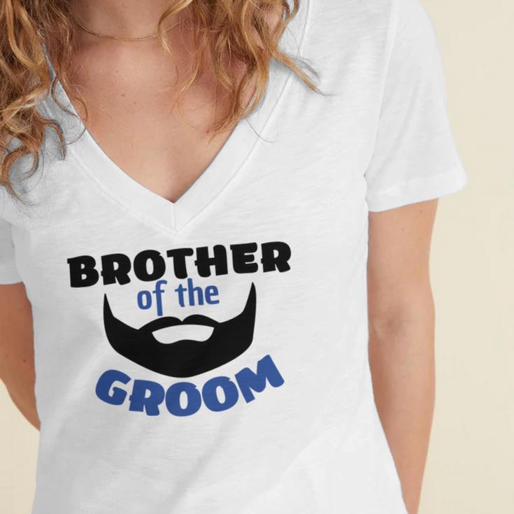 Brother Of The Groom Great Gift For The Brother Of The Awesome Groom Women's Jersey Short Sleeve Deep V-Neck Tshirt