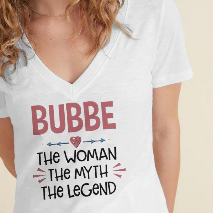 Bubbe Grandma Gift Bubbe The Woman The Myth The Legend Women's Jersey Short Sleeve Deep V-Neck Tshirt