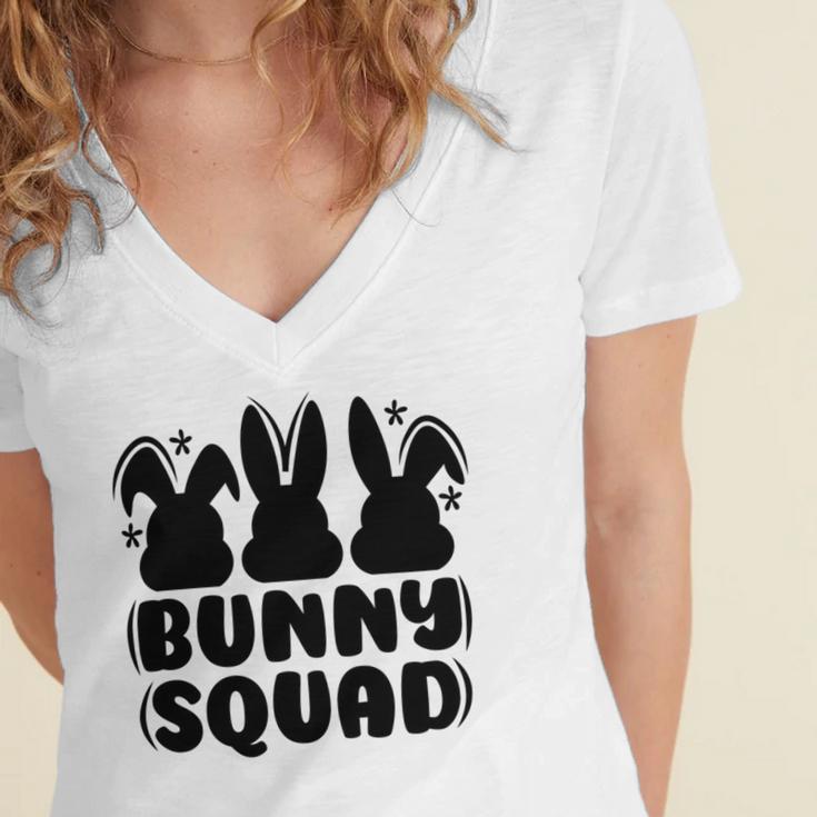 Bunny Squad Women's Jersey Short Sleeve Deep V-Neck Tshirt