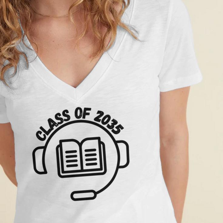 Class Of 2035 Grow With Me Women's Jersey Short Sleeve Deep V-Neck Tshirt