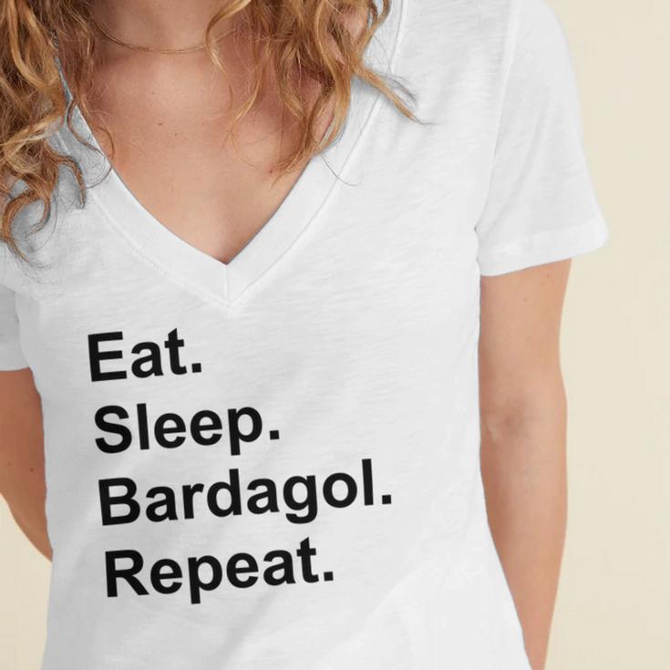 Eat Sleep Bardagol Repeat Women's Jersey Short Sleeve Deep V-Neck Tshirt