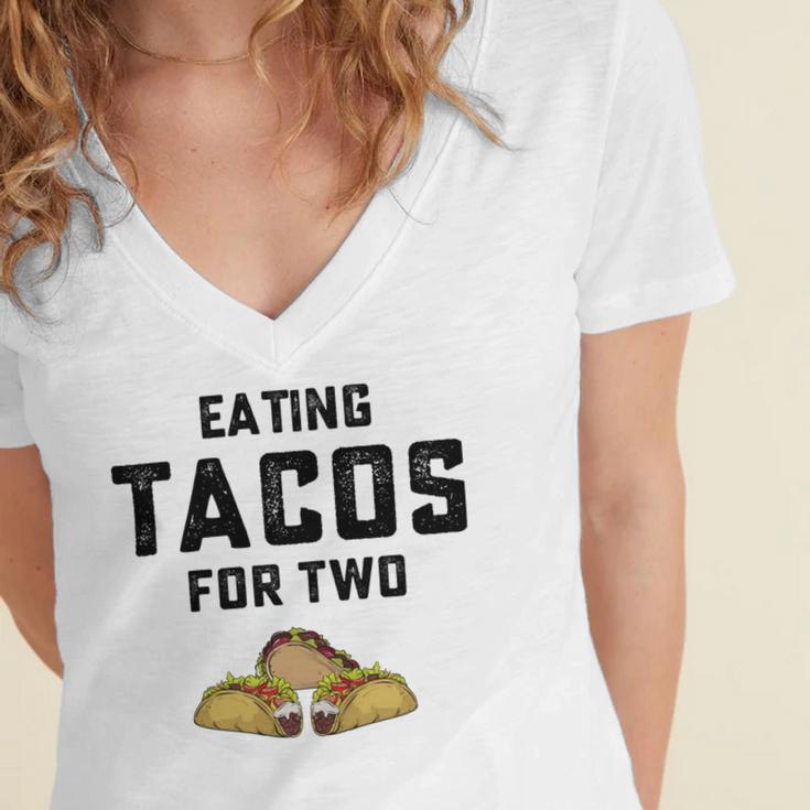 Eating Tacos For Two Women's Jersey Short Sleeve Deep V-Neck Tshirt