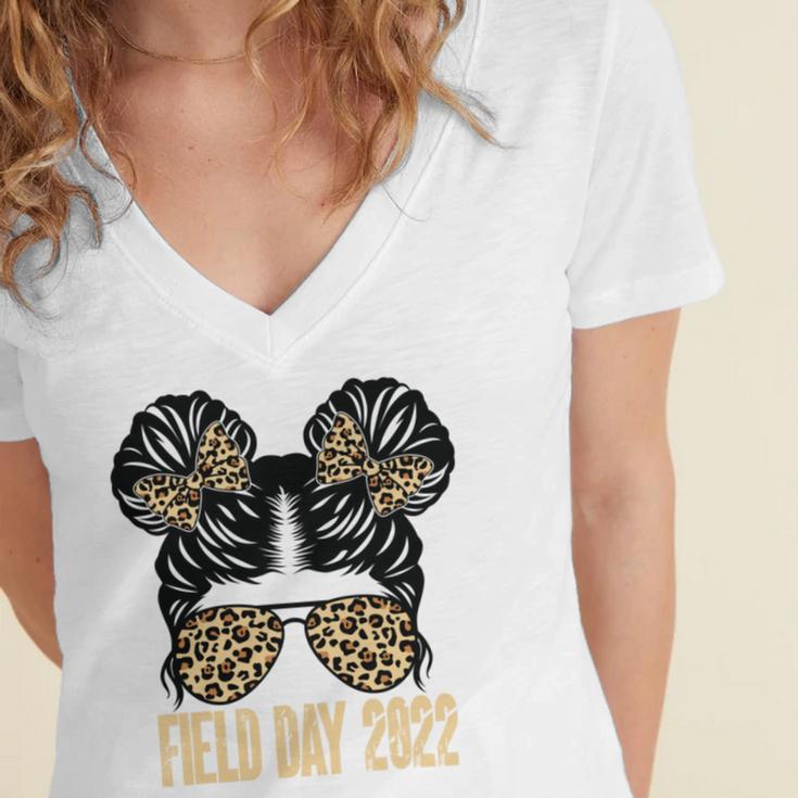 Field Day 2022 Last Day Of School V3 Women's Jersey Short Sleeve Deep V-Neck Tshirt