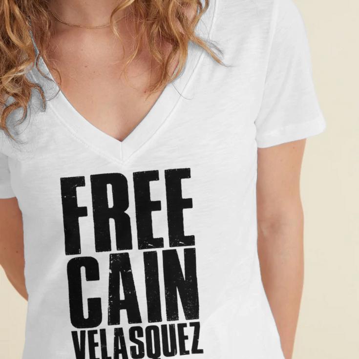 Free Cain Velasquez V4 Women's Jersey Short Sleeve Deep V-Neck Tshirt