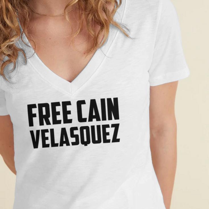 Free Cain Velasquez V5 Women's Jersey Short Sleeve Deep V-Neck Tshirt