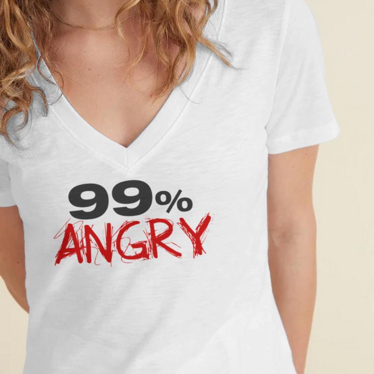 Funny 99 Angry Classic Tshirt V2 Women's Jersey Short Sleeve Deep V-Neck Tshirt